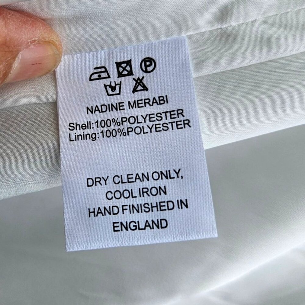 Nadine Merabi White Rhinestone Kira Two-Piece Set Top L Pants XL New - Picture 12 of 16